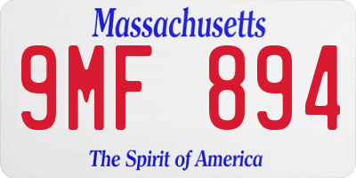 MA license plate 9MF894