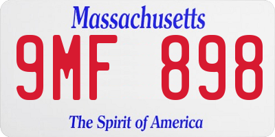 MA license plate 9MF898