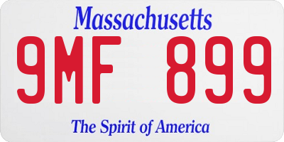 MA license plate 9MF899