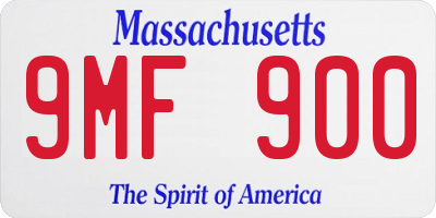 MA license plate 9MF900