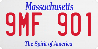 MA license plate 9MF901