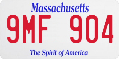 MA license plate 9MF904