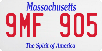 MA license plate 9MF905