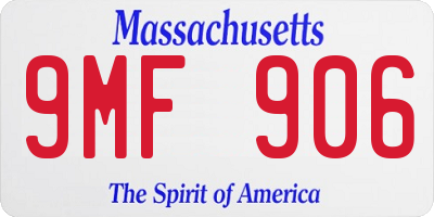 MA license plate 9MF906