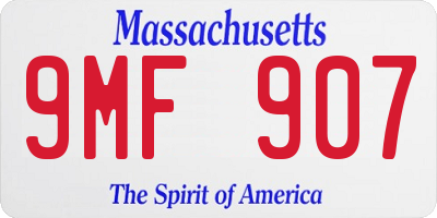 MA license plate 9MF907