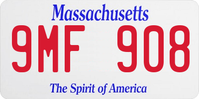 MA license plate 9MF908