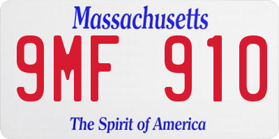 MA license plate 9MF910
