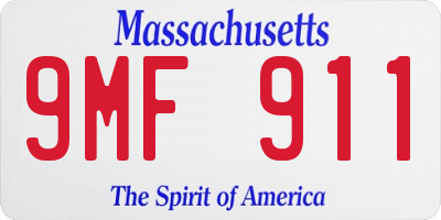 MA license plate 9MF911