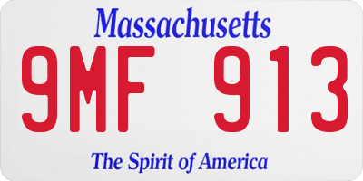 MA license plate 9MF913