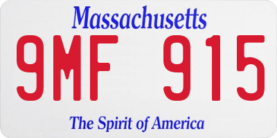 MA license plate 9MF915