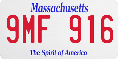 MA license plate 9MF916