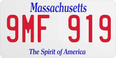 MA license plate 9MF919