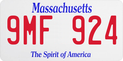 MA license plate 9MF924