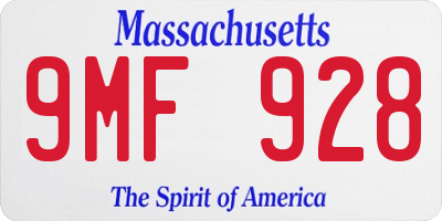MA license plate 9MF928