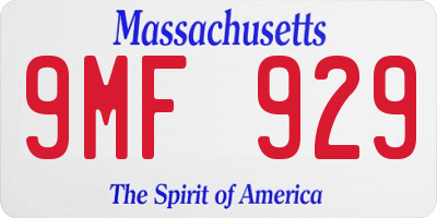 MA license plate 9MF929