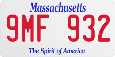 MA license plate 9MF932