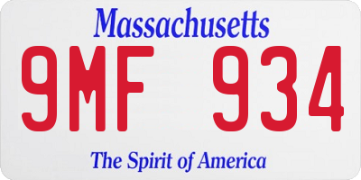 MA license plate 9MF934