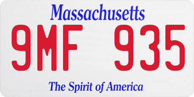 MA license plate 9MF935