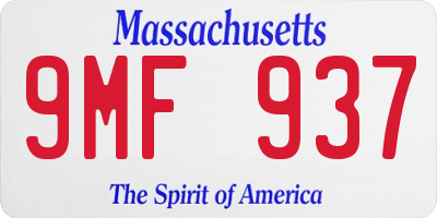 MA license plate 9MF937