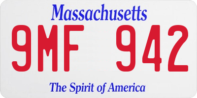 MA license plate 9MF942