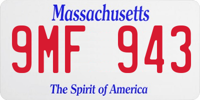 MA license plate 9MF943