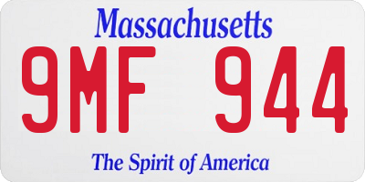 MA license plate 9MF944