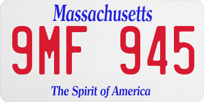 MA license plate 9MF945
