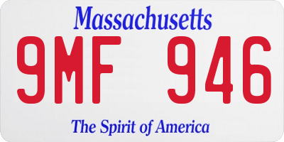 MA license plate 9MF946