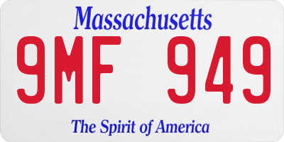 MA license plate 9MF949