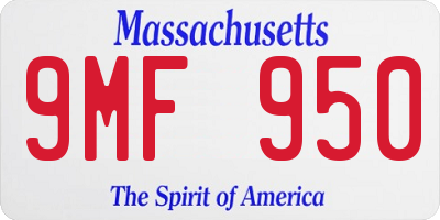 MA license plate 9MF950
