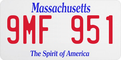 MA license plate 9MF951