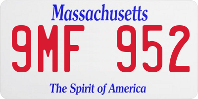 MA license plate 9MF952
