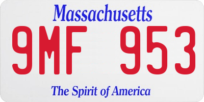 MA license plate 9MF953