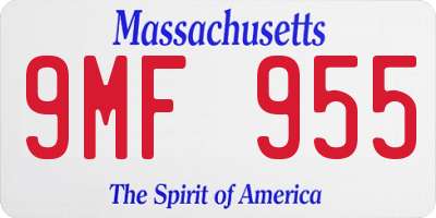 MA license plate 9MF955