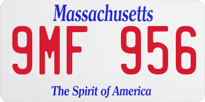 MA license plate 9MF956