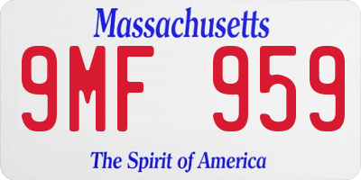 MA license plate 9MF959