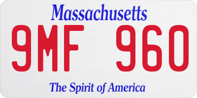 MA license plate 9MF960