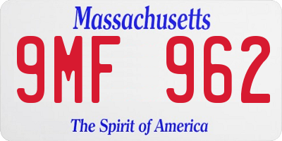 MA license plate 9MF962