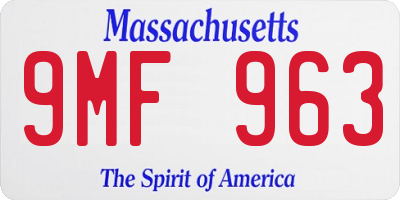 MA license plate 9MF963