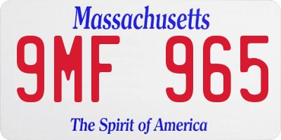 MA license plate 9MF965