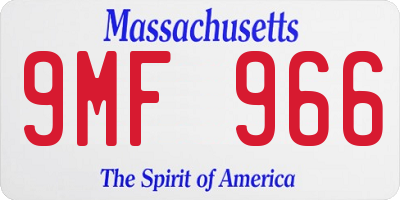 MA license plate 9MF966