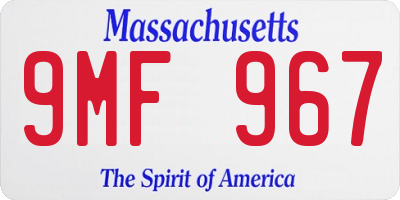 MA license plate 9MF967