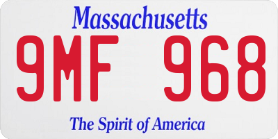 MA license plate 9MF968
