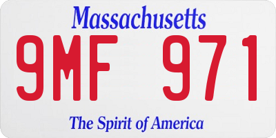 MA license plate 9MF971