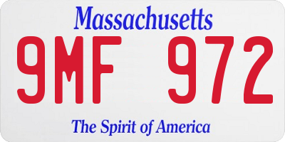 MA license plate 9MF972