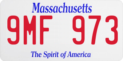 MA license plate 9MF973