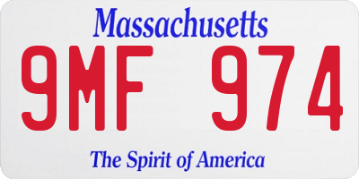 MA license plate 9MF974