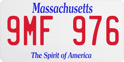 MA license plate 9MF976
