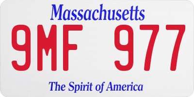 MA license plate 9MF977