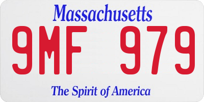 MA license plate 9MF979